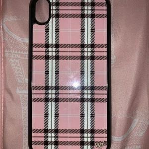 iphone xr pink plaid case